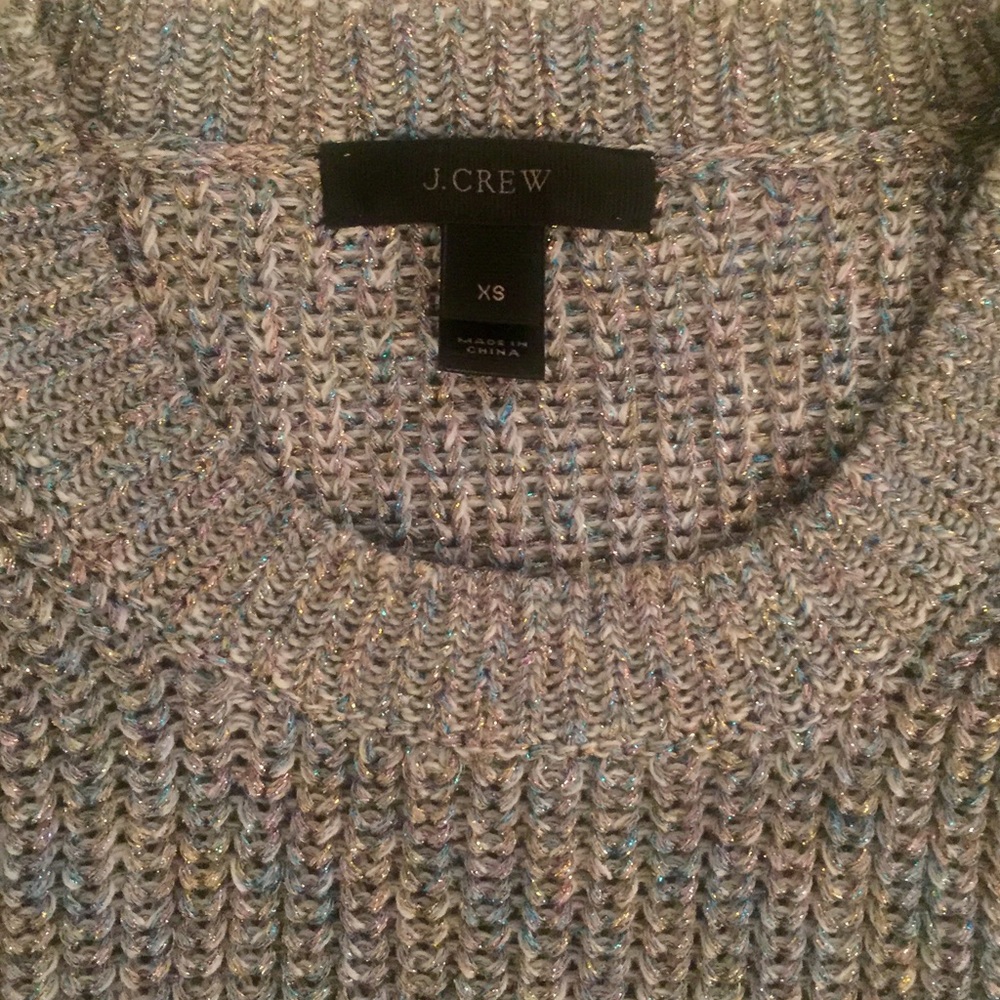 J Crew Irridescent Grey Sweater - Fun and Festive!